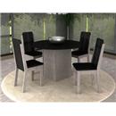 Mesa de Jantar Madesa Stella 5238 120cm com 4 Cadeiras Madesa Débora Stella 4205 - Cinza/Preto