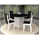 Mesa de Jantar Madesa Stella 5238 120cm com 4 Cadeiras Madesa Débora Stella 4205 - Branco/Preto