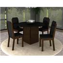 Mesa de Jantar Madesa Stella 5238 120cm com 4 Cadeiras Madesa Débora Stella 4205 - Imbuia/Preto