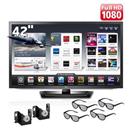 TV 42" 3D LED LG 42LM6200 c/ Smart TV e Entradas HDMI e USB e Conversor Digital + Suporte de Parede ELG Genius p/ TVs Plasma, LCD, LED de 15" a 71"