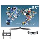 TV 55" 3D LED Samsung Série D7000 UN55D7000 Full HD c/ Smart TV, Conversor 2D-3D e 1 Óculos 3D - 240Hz + Suporte Fixo ELG N01V4 TVs de 32 a 55"