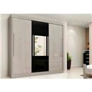 Guarda-Roupa Gelius Inovação Plus com 3 Portas e 6 Gavetas - Amêndoa/Preto