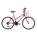Bicicleta Aro 26 Houston Foxer Maori FX26MRL com Cesta e 18 marchas - Pink