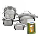 Conjunto de Panelas Tramontina Allegra 65650310 - 5 Peças + Faqueiro Brinox Siena 5109/112 com 24 Peças