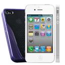 iPhone 4 Apple 8GB TIM com Câmera 5MP, Touch Screen, GPS, MP3, Bluetooth e Wi-Fi - Branco + Capa Solo VU iSkin para iPhone 4/4S - Roxo