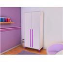 Guarda-Roupa Politorno Color Kid com 2 Portas - Branco/Rosa