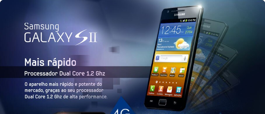 Samsung Galaxy Tab sII, Mais rápido, Processador Dual Core 1.2 Ghz