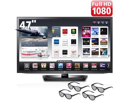 TV Cinema 3D LG 47LM6200 LED 47 polegadas Full HD com Smart TV