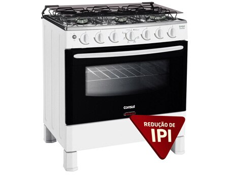 Fog&atilde;o Consul 6 Bocas Facilite CF476BB - Design arredondado e p&eacute;s altos que facilitam a limpeza