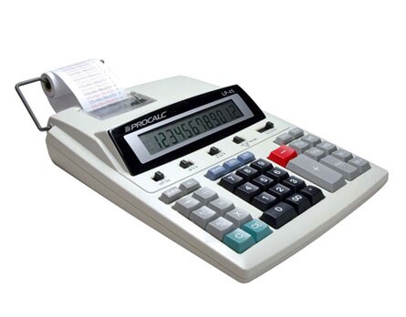calculadora Procalc LP45 com impressora de lado