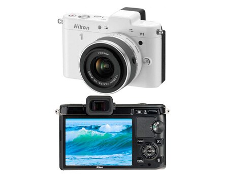 C&acirc;mera Digital Nikon1 V1 Branca - Visor eletr&ocirc;nico e display LCD com resolu&ccedil;&atilde;o ultra-alta