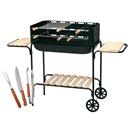 Churrasqueira Mor Rodeio 3013 + Kit para Churrasco em madeira Euro 3 Peças - BBQW-3